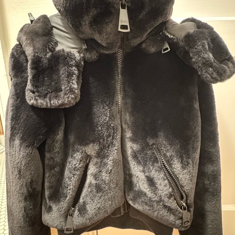 SAM. Silver and Dark Fur Jacket